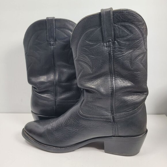 Vintage Durango TR760 Men's Black Leather Cowboy Boots US Size 12EE - Picture 6 of 12